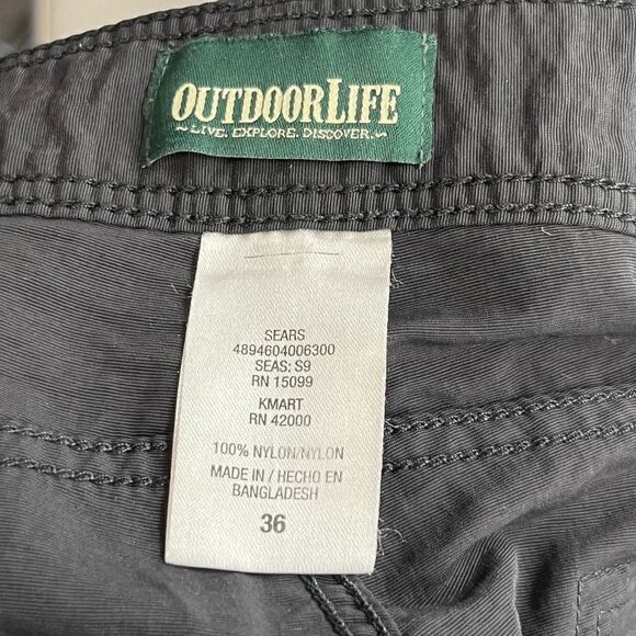 Outdoor Life Mens Shorts Black Nylon Lightweight size 35 - Picture 12 of 13